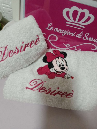 Set asciugamani bagno ricamati - set,